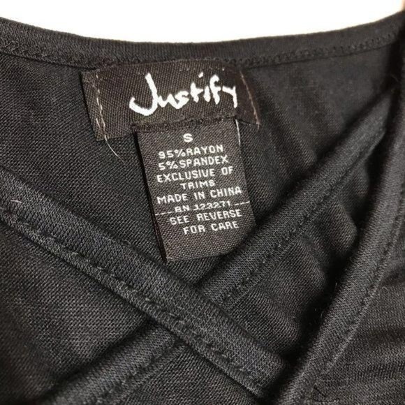 Justify Dance tank top black Casual Hip Hop Sleeveless performance Cami S - Picture 3 of 6